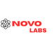 The logo for NOVO LABS, featuring a black circular atom-style icon on the left and the brand name 'NOVO LABS' in red sans-serif text on a plain white background.